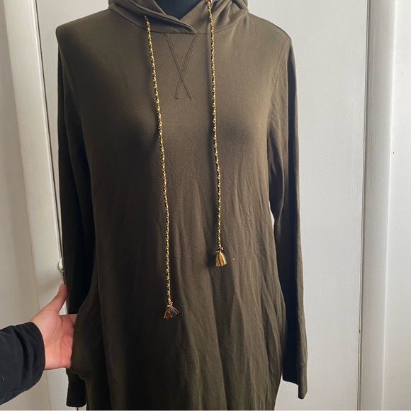 Lou & Grey Small Olive Green Hooded Sweater Dress - Picture 4 of 7